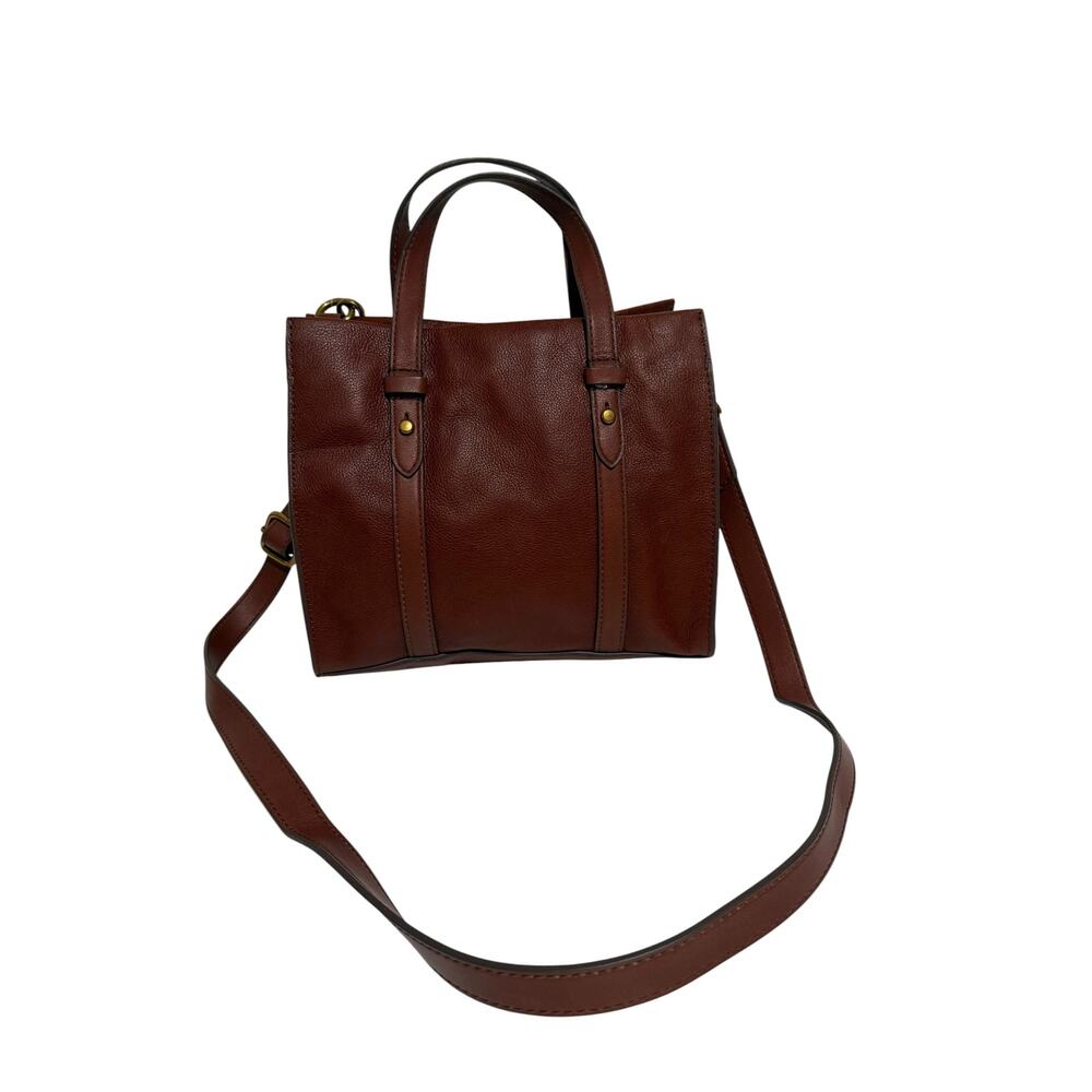 FOSSIL Kingston Satchel Handbag Brown Leather with Crossbody Strap - Picture 4 of 10